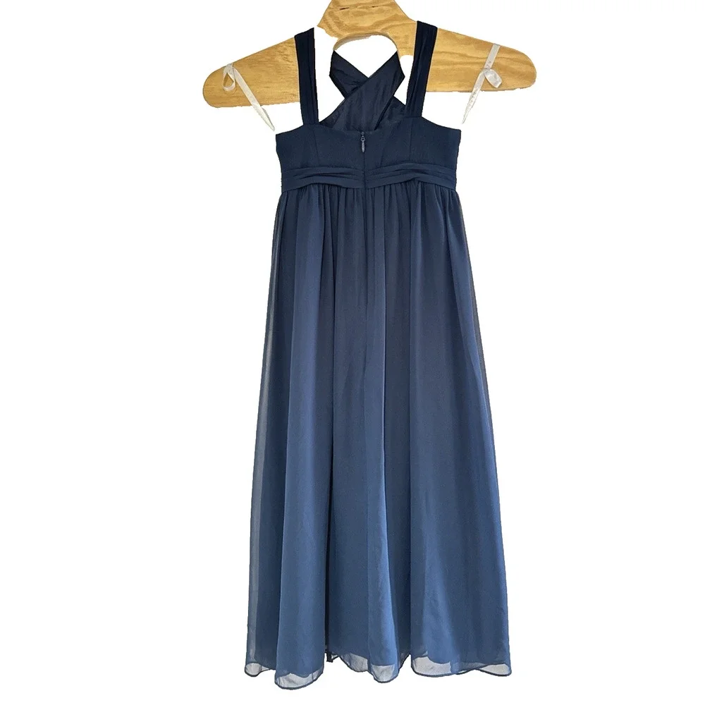 Azazie Jiya Bridesmaid Dress Dark Navy‎ size C (small)